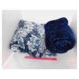 SET OF 2 THROW BLANKETS, BLUE