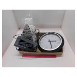 CLOTHING IRON, WALL CLOCK, DIGITAL ALARM CLOCK