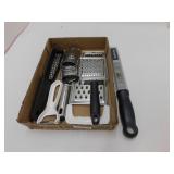KITCHEN TOOL LOT - GRATERS, ZESTER, VEGGIE SLICER