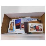 POSTCARD LOT - ASSORTED, & 1 VINTAGE LEATHER COVER