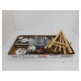 HOME DECOR LOT - COASTERS, CRYSTAL, PEWTER & MORE