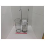 SET OF 2 TOILET PAPER HOLDER STANDS - METAL