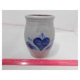 ROWE POTTERY WORKS STONEWARE HEART VASE *