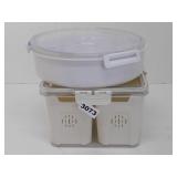 FOOD STORAGE LOT - DIVIDED VEGETABLE SAVER ASSORTD