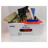 OFFICE SUPPLY LOT - 3 HOLE PUNCH, SCISSORS & MORE