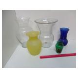 GLASS FLOWER VASE LOT - ASSORTED