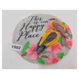 NEW RESIN GARDEN STONE / WALL PLAQUE *HAPPY PLACE