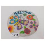 NEW RESIN GARDEN STONE / WALL PLAQUE *WELCOME