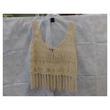 WOMENS CROCHET TASSLE TOP *SMALL *FOREVER 21