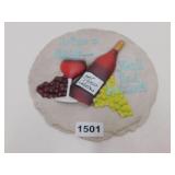 NEW RESIN GARDEN STONE / WALL PLAQUE *WINE *VINO