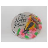 NEW RESIN GARDEN STONE / WALL PLAQUE *HAPPY PLACE