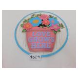 NEW RESIN GARDEN STONE / WALL PLAQUE *LOVE FLOWERS