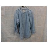 NEW WOMENS XS BUTTON UP JEAN BLOUSE *UNIVERSAL THR