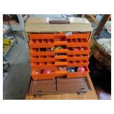 VINTAGE FISHING TACKLE BOX & CONTENTS