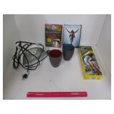 Knee Brace, Iron, DVD's & Cups