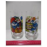 2 Rare Vintage 1983 Peyo Snurf Glasses