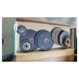 ASSORTED GRINDING DISCS & WIRE WHEEL