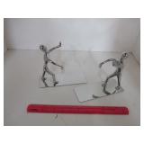 CHROME ART DECO STEEL MAN BOOKENDS