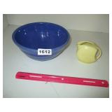 VINTAGE STONEWARE MIXING BOWL & PITCHER