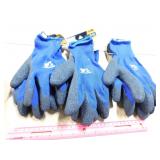 3 Pairs Sz XL Wells Lamont Latex Coated Gloves