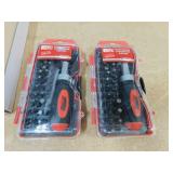 2 NEW STUBBY RATCHET SCREWDRIVER & BIT SETS *38pc