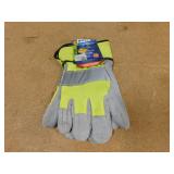 Viswerx Sz XL Hi Vis Split Leather Work Gloves