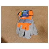 Viswerx Sz L Hi Vis Split Leather Work Gloves