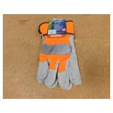 Viswerx Sz XL Hi Vis Split Leather Work Gloves