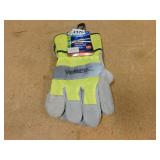 Viswerx Sz XL Hi Vis Insulated Leather Work Gloves
