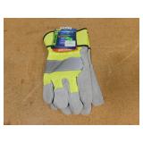 Viswerx Sz L Hi Vis Split Leather Gloves