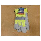 Viswerx Sz XL Hi Vis Split Leather Work Gloves
