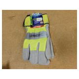 Viswerx Sz XL Hi Vis Insulated Leather Work Gloves