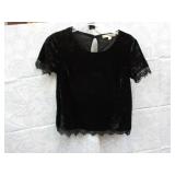 Women's Rewind XS Black Velvet Shirt