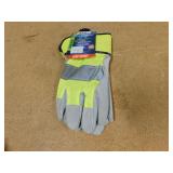 Viswerx Sz XL Hi Vis Split Leather Work Gloves