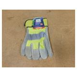 Viswerx Sz XL Hi Vis Split Leather Work Gloves