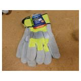 Viswerx Sz XL Hi Vis Split Leather Gloves