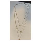 Triple Layered Charm Necklace Set