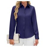 New - Siliteelon Women's Long Sleeve Blouse