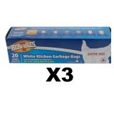 HERCULES Kitchen Garbage Bags 20PK X3