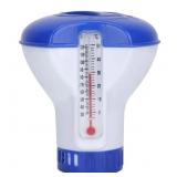 Pool chemical dispenser with thermometer