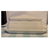 White Porcelain Covered Butter Dish