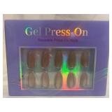 Gel Press On Nails - Nude Shimmer - Almond