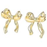 Gold Bowknot Ribbon Stud Earrings