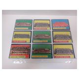 LOT OF 9 1962 TOPPS FOOTBALL TEAM CARDS
