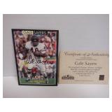 GALE SAYERS SIGNED AUTO CARD WITH COA