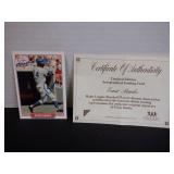ERNIE BANKS SIGNED AUTO CARD WITH COA