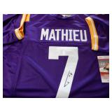 TYRANN MATHIEU SIGNED AUTO JERSEY. JSA