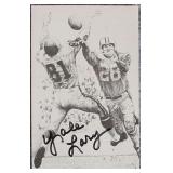 Yale Lary Signed Football HOF Postcard Lions