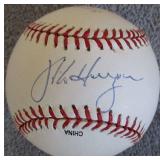 Mike & Sharon Hargrove Signed OML Baseball Indians