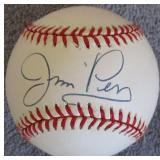 Jim Perry Signed OAL Baseball Twins Indians